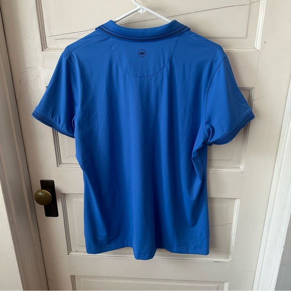 NWT Peter Millar Betty Drop V Polo Abaco Blue Navy UPF 50+ Sun Protection XL - Picture 6 of 8